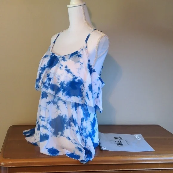 TIE DYE SHEIN TWO-PIECE TANKINI SWIM DRESS 4XL - Picture 5 of 16